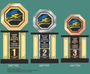 Кубок двоярусний за перше місце H52см 1269KE23