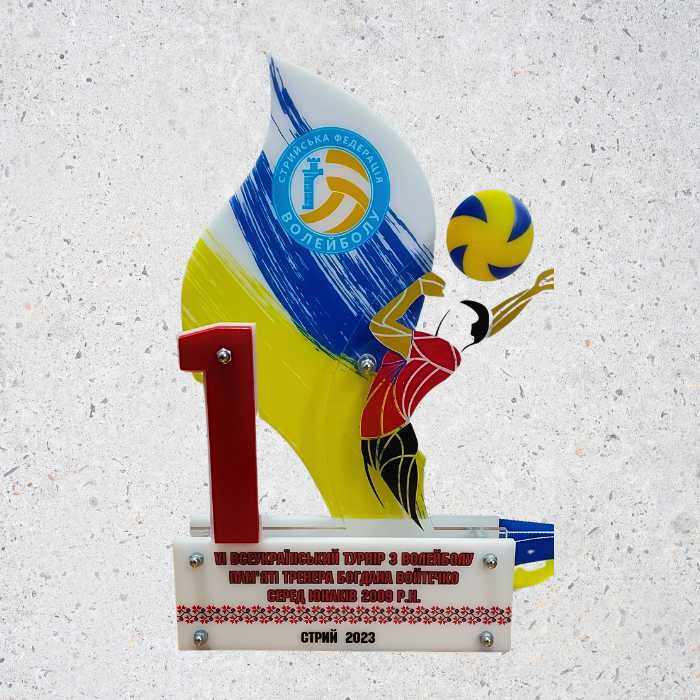 Кубок акриловый по волейболу размер 18х13см 1992N2