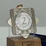 Медаль MA5014 серебро с лентой D50мм место под жетон Д 25мм