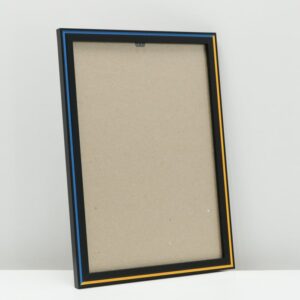 Рамка для дипломів грамот подяк фотографій колір чорний з жовто-блакитним 21х30см А4 PGBA4