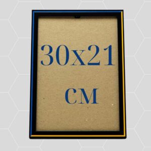 Рамка для дипломів грамот подяк фотографій колір чорний з жовто-блакитним 21х30см А4 PGBA4