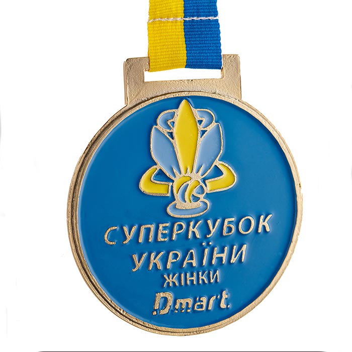 Медаль лита СУПЕРКУБОК УКРАЇНИ З ВОЛЕЙБОЛУ Розмір 90x80 мм 4588М23