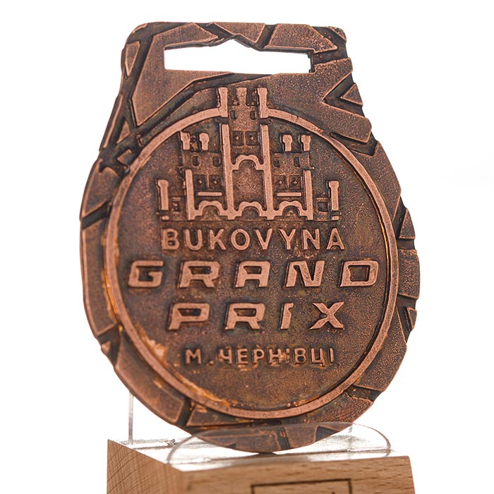 Медаль лита металева з Карате BUKOVYNA GRAND PRIX 60x70мм 4485M3