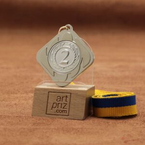 Медаль МА1549 Срібло зі стрічкою D45мм та жетоном D25