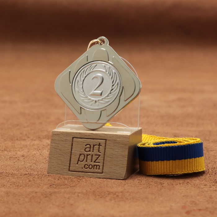 Медаль МА1549 Срібло зі стрічкою D45мм та жетоном D25