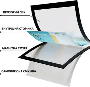 Самоклеюча магнітна інформаційна рамка A4, Золото (HD), RMA4Z