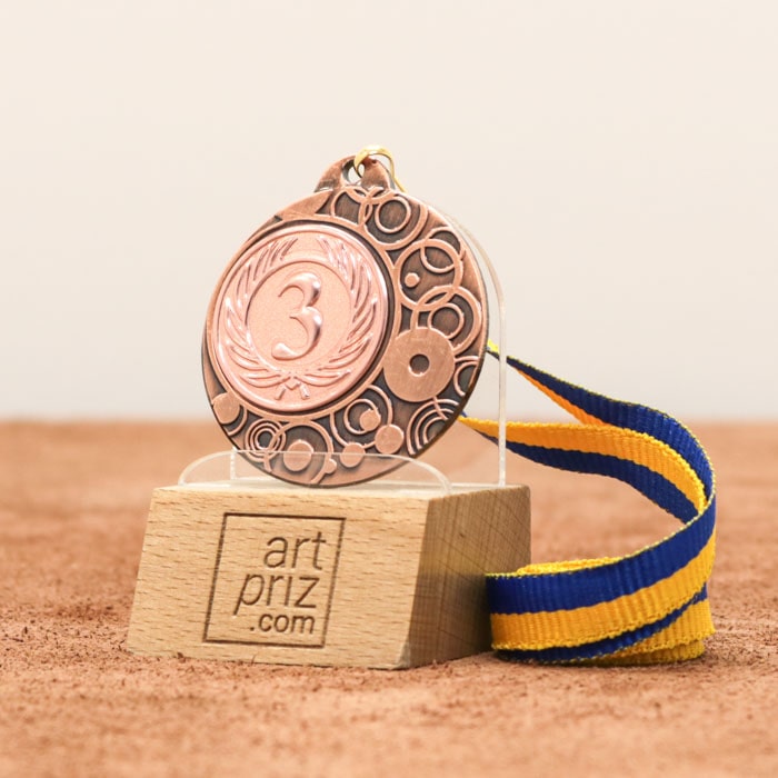 Медаль MA1840BL Бронза зі стрічкою 10мм D40мм місце під жетон Д25мм