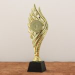 Статуетка ВЕРЕС універсальна нагорода прикрашена зірками тримач, місце під жетон D 50мм h28см B65