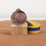 Медаль MA1540 Бронза, с лентой 10мм, D40мм место под жетон Д25мм