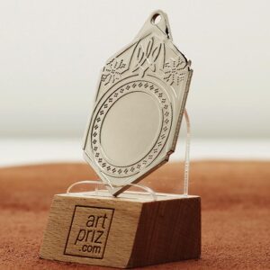 Медаль МА095 Срібло прямокутна з гербом України місце під Жетон D25мм (65*40мм)