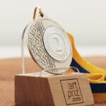 Медаль MA1540 Серебро, с лентой 10мм, D40мм место под жетон Д25мм