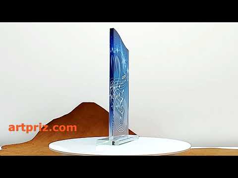 Нагорода зі скла з хвилєю Висота 27,5см GL-103I