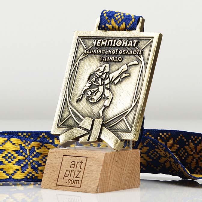 Медаль лита ДЗЮДО 62х77 мм АРТПРИЗ 1855-5