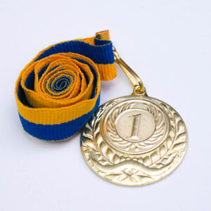 Медаль МА0540 Золото зі стрічкою D40мм жетон Д25мм