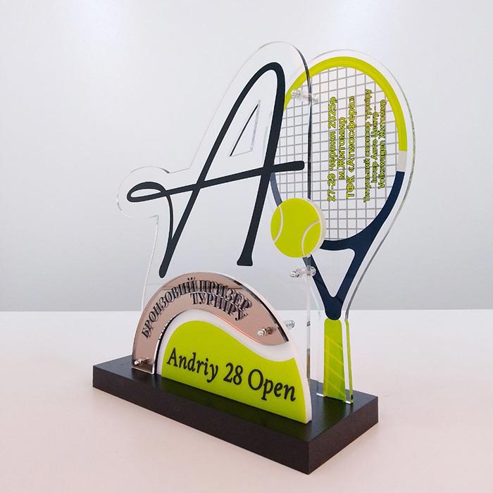 Тенісний приз "Andriy 28 Open" 30х30см АРТПРИЗ 4917-5